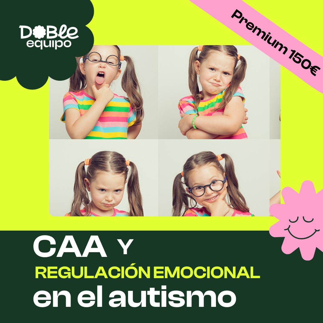 cartel taller caa y regulación emocional autismo doble equipo premium