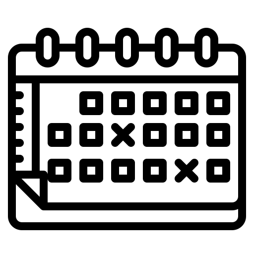 icono en blanco y negro de calendario