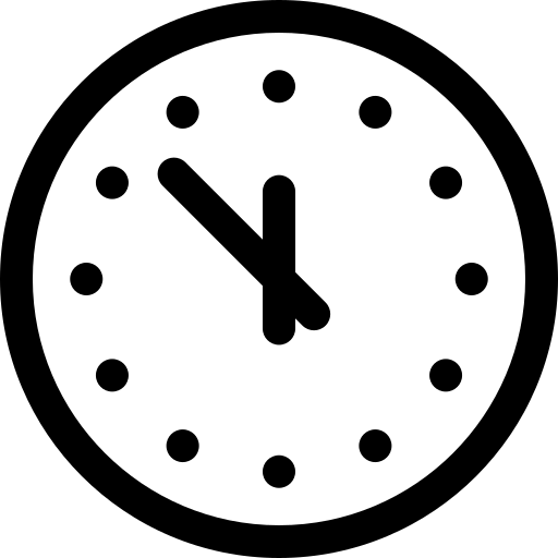 icono en blanco y negro de reloj