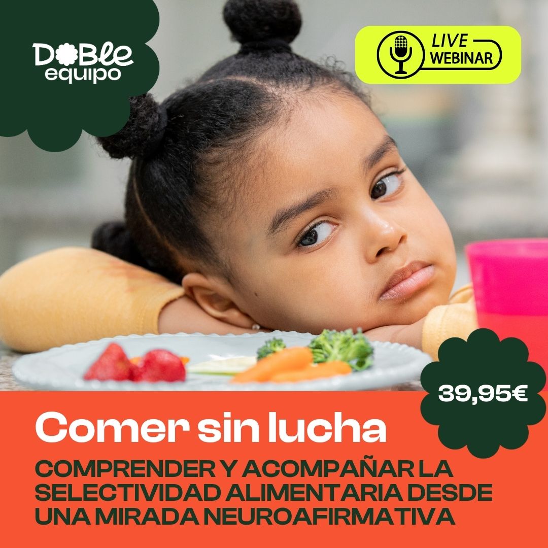 cartel Webinar Comer sin lucha comprender y acompañar la selectividad alimentaria desde una mirada neuroafirmativa