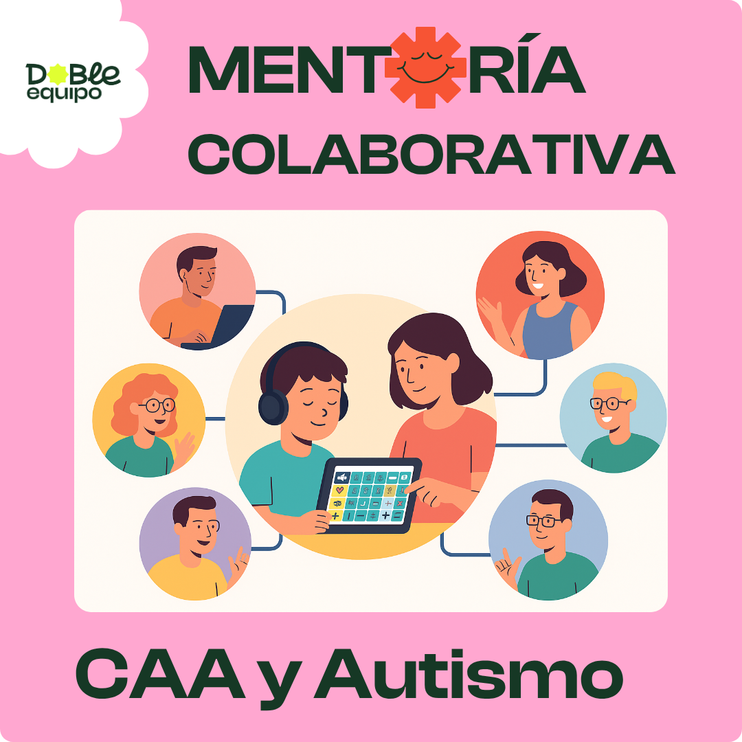 cartel mentoria colaborativa caa y autismo - doble equipo